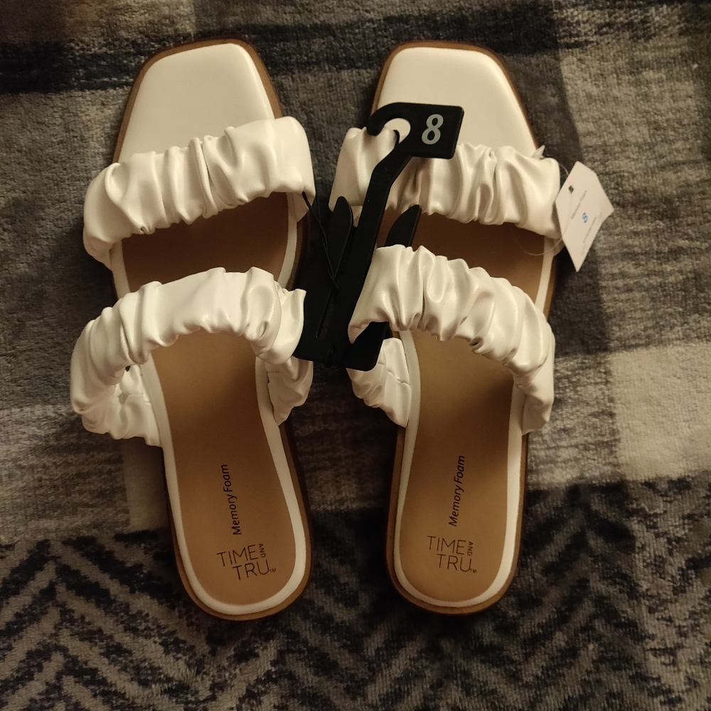 Cream sandals size 8